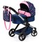 Bayer: Pram Xeo - Blue, Pink, Stars - Includes Shoulder Bag, Fits Dolls Up to 18", Convertible to A Pushchair, Adjustable Handle & Swivel